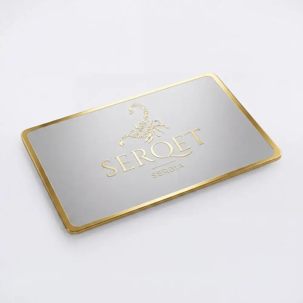 Izrada MIRROR GOLD vizitki za Serqet Leather